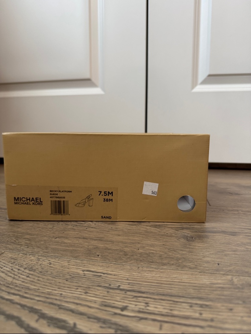 Michael Kors Beige Suede Block Heel Sandals